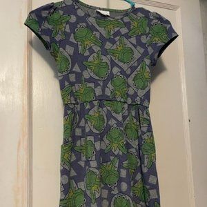 LuLaRoe Girl's Disney Kermit Mae Dress Size 8